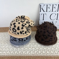 Bonnet ample léopard pour femme, style vintage, tricot décontracté, chapeau chaud polyvalent pour l'automne et l'hiver, style décontracté