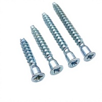 Vis de fixation en acier au carbone à tête hexagonale pour meubles, vis de connexion pour bois, pointe plate et pointe acérée pour l'assemblage d'armoires et d'escaliers