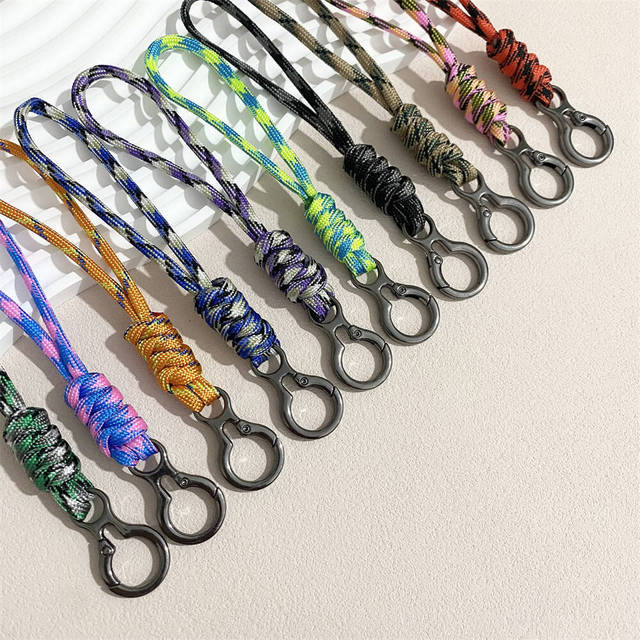 Diy Braided Lanyards Hand Woven Rope Paracord Wrist Strap Keychain Accessories Nylon Ropes for Mobile Phone Lanyard Strap Charms