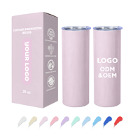 Fabricant de gobelets isothermes en acier inoxydable à double paroi, personnalisables avec logo, 20 oz, droits et fins, pour sublimation, OEM ODM