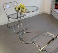 Table basse moderne en acier inoxydable et verre, portable, réglable en hauteur, pour salon, vente en gros
