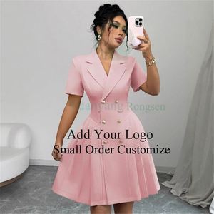 Delicate Pink and <strong>Blue</strong> Checkered Suit Dress for Professional <strong>Wear</strong> - Product Image 3