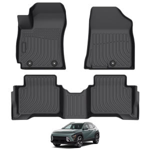 Tapetes para Auto para Todo Clima, Tipo Bandeja 3D TPE Termoformados, Tapetes de Goma para <span class=keywords><strong>Hyundai</strong></span> <span class=keywords><strong>Kona</strong></span> Hybrid 2024 2025, Tapetes SX2 - Product Image 1