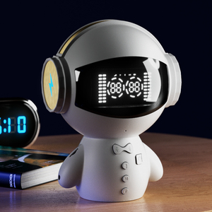 M100 Robot thông minh BT Loa ai đầu vào bằng giọng nói 1800mAh <span class=keywords><strong>intercom</strong></span> Microphone thẻ chơi AUX âm thanh bên ngoài - Product Image 5