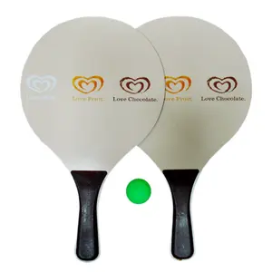 Padel Vợt Gỗ Bán Buôn Tùy Chỉnh Bãi Biển Vợt Tennis Chơi Gỗ Bãi Biển Vợt Với Một Bóng Đồ Chơi