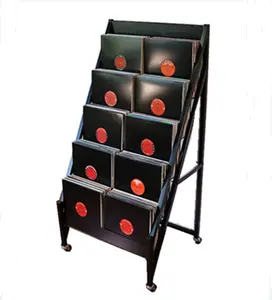 RuiMei Mobile 5-Tier Book Display Rack Record Storage Stand