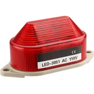 Lampu peringatan Mini merah sinyal industri strobo 2W AC 110V LED-3051 Aksesori lampu mobil lainnya