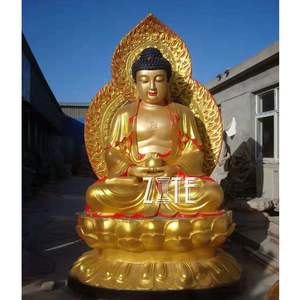 Grande Sculpture Temple de bouddha vintage, <span class=keywords><strong>Statue</strong></span> chariot assis de taille de la vie - Product Image 4