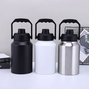 Seau à glace isotherme de camping 64 oz, bouteille d'eau en acier inoxydable, tasse thermos portable 128 oz avec couvercle - Product Image 6