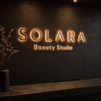 Letrero de Letras LED 3D Retroiluminadas, Logotipo Metálico, Señalización para Exteriores, Exhibición Publicitaria para Negocios