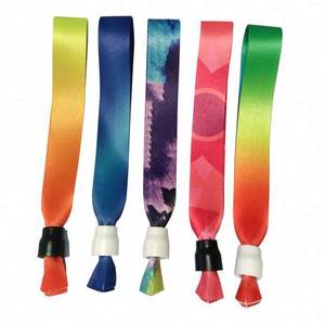 Pulsera dorada Fiesta Festival Tela Deslice tela personalizada con cierre a presión de plástico unidireccional Cierre de pulsera - Product Image 4