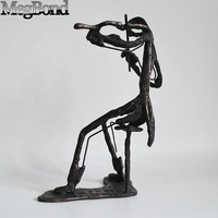 Statue de musicien et violoniste abstraite moderne Figurine en métal fonte Bronze antique imprimé UV pour la décoration intérieure et les cadeaux