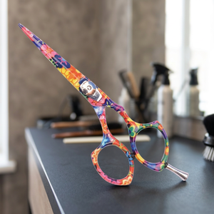 Ciseaux de coiffure professionnels en acier inoxydable à pointe affûtée pour droitiers, à long manche - Product Image 2