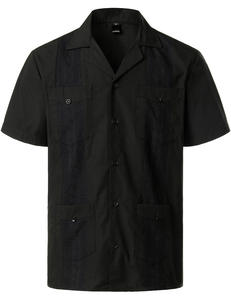 Camisas <span class=keywords><strong>Guayaberas</strong></span> Casuales de Manga Larga <span class=keywords><strong>para</strong></span> Hombre, Corte Occidental, Verano, Spandex/Poliéster, Transpirables, Cierre de un Solo Botón - Product Image 5