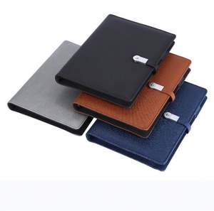 Carnet de notes A5 de luxe en cuir rigide assorti avec batterie externe et impression de logo personnalisée – Idéal pour les cadeaux promotionnels actuels - Product Image 1