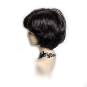 Peluca de Cabello Humano con Clip, Estilo Bob en Capas de 7 Pulgadas, Ligera, Colores Naturales, Transpirable, Envío Rápido WIGTS - Product Image 6