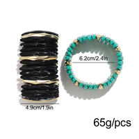 Bracelets élastiques colorés et tendance pour femmes, avec barres géométriques fines, perles acryliques et entretoises CCB dorées, larges, 2026