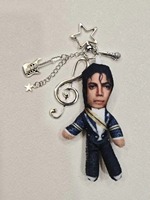 Boutique artisanale de perles, Nouvelle poupée de cosplay Michael Jackson, Figurine en peluche, Porte-clés