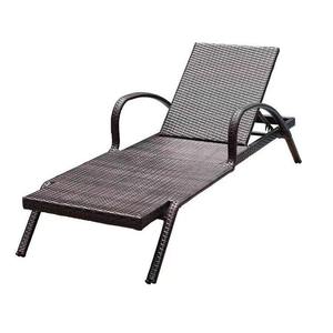 Chaise de loisirs en rotin pour piscine extérieure, <span class=keywords><strong>parapluie</strong></span> inclinable en métal imperméable, chaise de loisirs en rotin moderne - Product Image 4