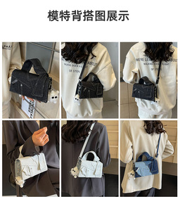 Borse in <span class=keywords><strong>jeans</strong></span> blu personalizzate di fabbrica nuove borse in Denim con manico superiore firmate a tracolla borse a tracolla in <span class=keywords><strong>pelle</strong></span> da donna - Product Image 6