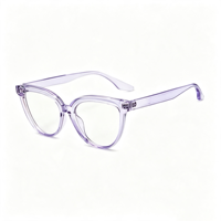 Lunettes anti-lumière bleue rétro œil de chat SM23050 - Monture légère en PC avec verres en résine transparente pour hommes et femmes (6 couleurs)