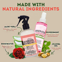 Rosewater Conditioning Rafraîchissant Locs Spray Pour Tresses Twists Dreadlocks Apaisant Sec Démangeaisons Cuir Chevelu avec Vitamines Menthe Romarin