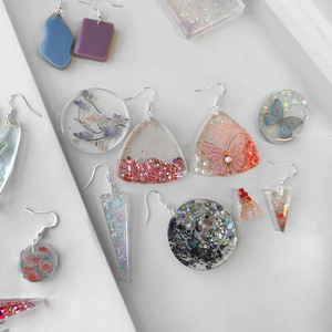 Tự làm pha lê thả keo Khuôn Bông tai mặt dây chuyền tự chế đồ trang sức đồ trang sức vòng cổ đồ trang sức móc chìa khóa Epoxy Silicone khuôn - Product Image 1