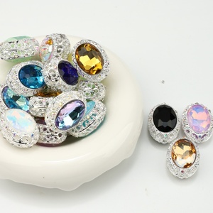 Perles fantaisie en alliage de verre multicolores de forme irrégulière, de haute qualité, très vendues, pour la fabrication de bracelets DIY en gros - Product Image 5