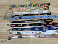 Lanières personnalisées en polyester, impression de logo promotionnel, porte-clés, porte-cartes, sangle de cou, lanières personnalisées