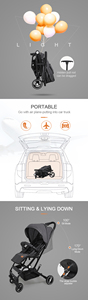 Poussette bébé pliante portable légère Landau nouveau-né adapté aux voyages avec design pliable - Product Image 6