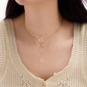 Dylam Rhodium 14K Gold Plated Dainty CZ Alphabet 26 A-Z Letter <b>Necklace</b>, Personalized Name <b>Initial</b> <b>Necklace</b> for Women Female - Product Image 2
