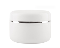 Pot en plastique PP blanc, récipient pour crème cosmétique de 20g avec couvercle dôme en argent