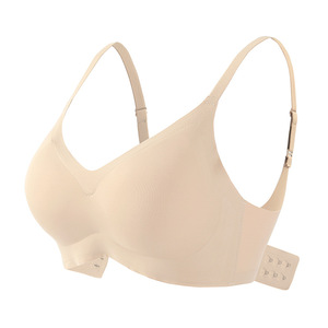 Soutien-gorge de sport sans armatures pour femme, confortable, à bretelles réglables, effet push-up, section fine, sans traces, tricoté sans couture, bonnet 3/4 - Product Image 4