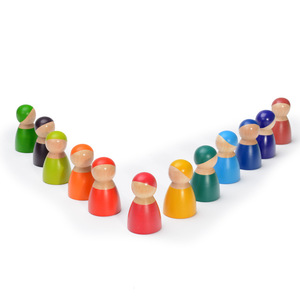 Wooden Rainbow Figures <b>Building</b> <b>Blocks</b> For Children Ages 1 6 Early Learning Toy Kindergarten Educational Playset - Product Image 2