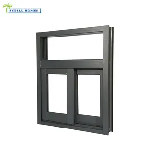Foshan Factory Thermal Break Schwarzes Schiebefenster Doppel verglasung Aluminium glas Schiebefenster