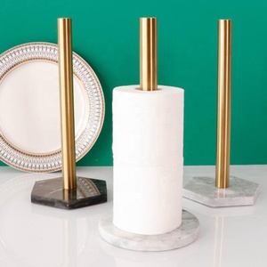 Soporte Mable, rollo de papel dorado, servilletero, soporte para pañuelos de cocina, soporte para toallas de papel con Base de mármol para Cocina - Product Image 2