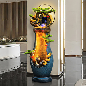 Chinese Style Flowing Water <b>Ornament</b> <b>Large</b> Size 53x43x168cm With Backlight Floor Standing Indoor Decoration For Living Room - Product Image 4