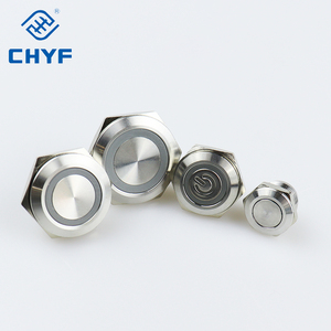 Chyf 12/16/19/22mm thép không gỉ đẩy nút chuyển đổi ngắn tự thiết lập lại tạm thời dẫn không thấm nước cảm ứng nút thang máy - Product Image 2