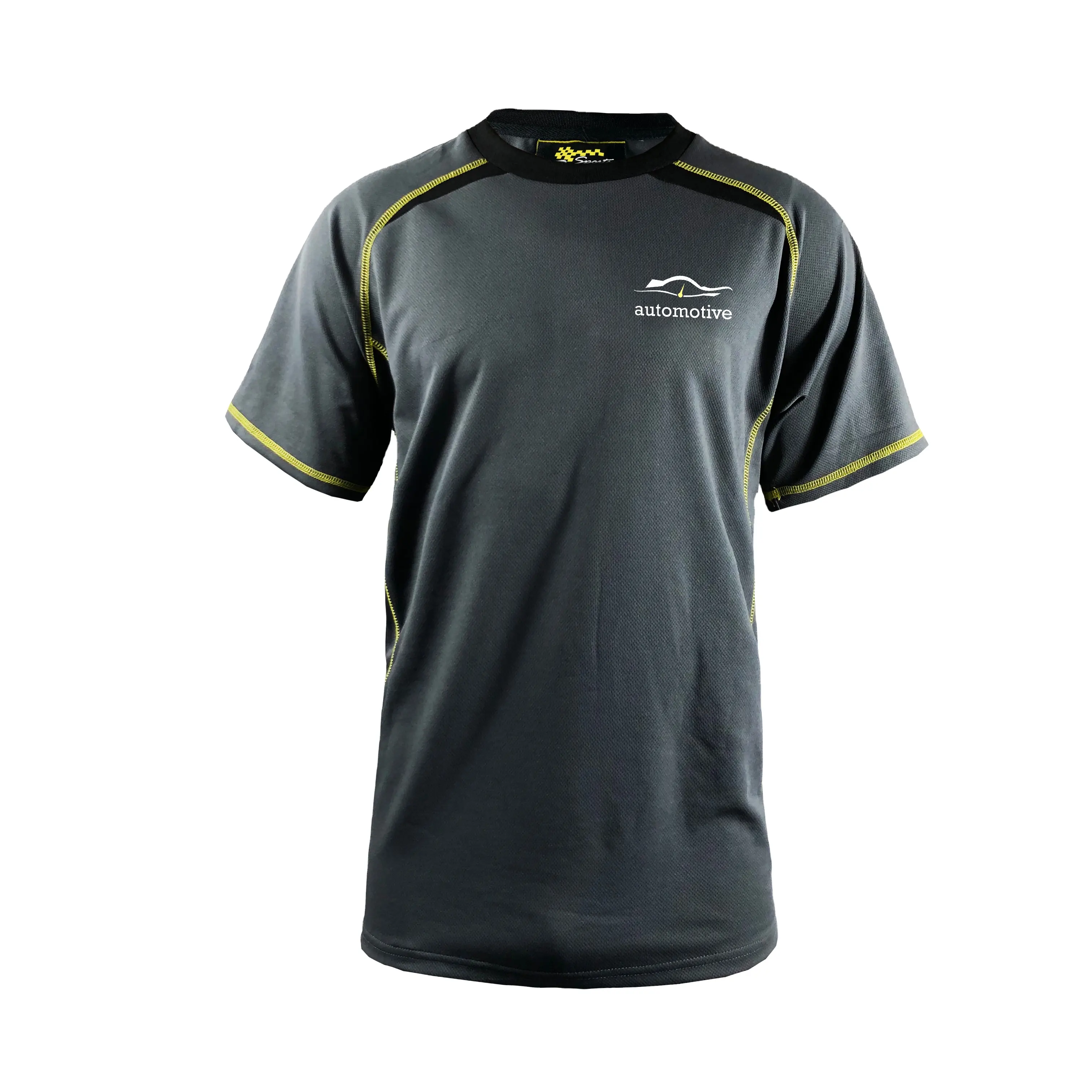 OEM personalizado de moda de los nuevos hombres de carreras gris Camiseta de manga corta F1 carreras de coches ropa deportiva ropa 100% poliéster