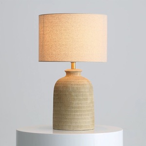<span class=keywords><strong>BIFANG</strong></span> Moderne Glockenförmige Weiß-Braune Japanische Wabi-Sabi Elektrische Keramik-Tischlampe mit Stoffschirm LED-Licht für Zuhause - Product Image 2