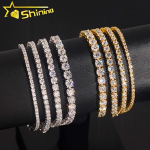 สินค้าขายดีจากคลังสินค้าในสหรัฐอเมริกา สร้อยเทนนิสฮิปฮอปชุบทองคำขาว 925 ประดับเพชร GRA มอยส์ซาไนต์ ระยิบระยับ - Product Image 6