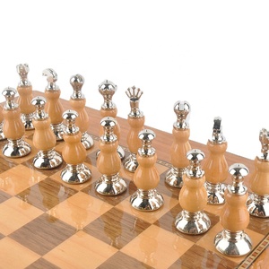 Hot Sale Luxury Deluxe <strong>Metal</strong> <strong>Chess</strong> Pieces Piano Painting <strong>Chess</strong> Board <strong>Sets</strong> with Storage - Product Image 5