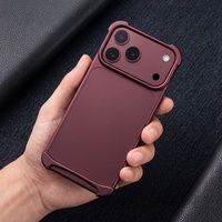 Nouvelle coque de téléphone en métal violet avec bordure en caoutchouc intégrée pour iPhone 18 Promax, protection sans cadre