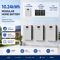 Batterie murale LiFePO4 SAMAS OEM 10,24 kWh 51,2 V 200 Ah Powerwall, 6000 cycles, à décharge profonde, pour stockage d'énergie domestique et système solaire de secours