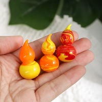 Pendentif en verre artisanal en forme de gourde, ornement chinois Feng Shui Hulu, porte-bonheur Wulu, breloque suspendue, mini accessoires décoratifs en sable doré lumineux