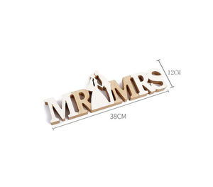 MR & MRS decorazione creativa per la <span class=keywords><strong>casa</strong></span> oggetti di scena di nozze in legno con lettere inglesi decorazione decorazione di nozze forniture appese ornamenti - Product Image 6