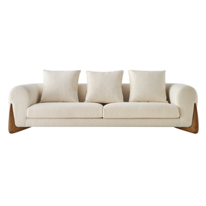 Ensemble de canapés modulaires en tissu bouclé de luxe moderne, canapé sectionnel en velours Teddy confortable et grand pour salon d'appartement - Product Image 4