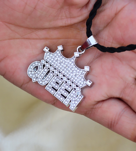 New Arrival Latest Hip Hop Crown Pendant Silver Plated Brass Pendant for Women Iced Out Queen <b>Charm</b> Jewelry Wholesale/OEM/ODM - Product Image 2