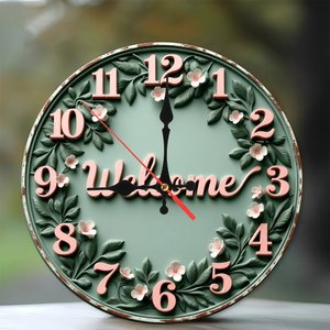 Horloge murale ronde en bois 25 cm, silencieuse, à quartz, pour bureau et décoration d'étude - Product Image 1
