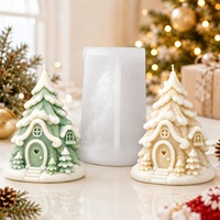 Nouveau moule en silicone pour bougie parfumée en forme de maison de Noël, moule en silicone irrégulier pour bougie de Noël DIY